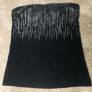 Black and silver tube top